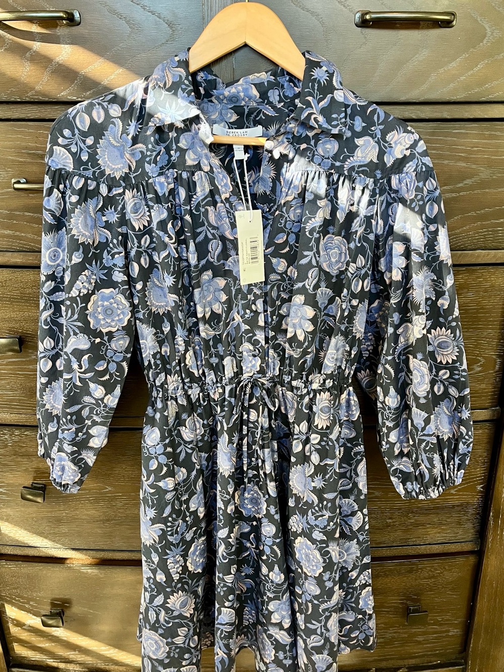 Derek Lam 10 Crosby Navy Floral Mini Dress with Blue and Pink Paisley NWT